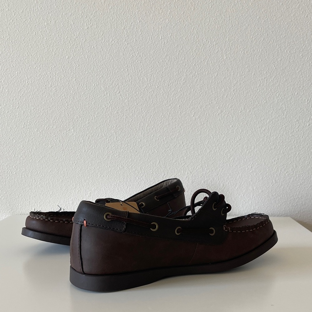 Weatherproof Men's Brown Leather Boat Shoes Size 8